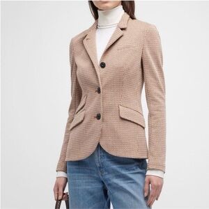 NWT Rag & Bone Slade Geo Cotton Blend Knit Blazer Jacket in Brown Multi